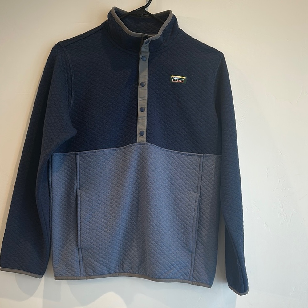 Boys Navy and Gray Quilted Jacket